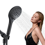 KPW Handheld Shower Head with 59" Hose Matte Black Detachable Shower Head Adjustable Bracket High Pressure Handheld Shower Head RV Shower Head
