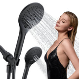 KPW Handheld Shower Head with 59" Hose Matte Black Detachable Shower Head Adjustable Bracket High Pressure Handheld Shower Head RV Shower Head
