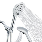 KPW Handheld Shower Head with 59" Hose Chrome Detachable Shower Head Adjustable Bracket High Pressure Handheld Shower Head RV Shower Head