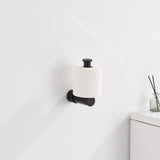 KPW Toilet Paper Holder, Wall Mounted Toilet Roll Holder for Bathroom, Washroom and RV, Matte Black Paper Towel Holder 2 Pack