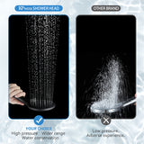 KPW Handheld Shower Head with 59" Hose Matte Black Detachable Shower Head Adjustable Bracket High Pressure Handheld Shower Head RV Shower Head