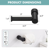 KPW Toilet Paper Holder, Wall Mounted Toilet Roll Holder for Bathroom, Washroom and RV, Matte Black Paper Towel Holder 2 Pack