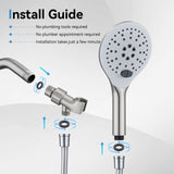 KPW Handheld Shower Head with 59" Hose Brushed Nickel Detachable Shower Head Adjustable Bracket High Pressure Handheld Shower Head RV Shower Head