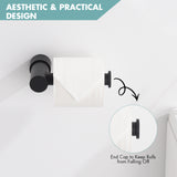 KPW Toilet Paper Holder, Wall Mounted Toilet Roll Holder for Bathroom, Washroom and RV, Matte Black Paper Towel Holder 2 Pack