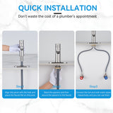 Brushed Nickel Bathroom Sink Faucets Single Hole Single Handle Stainless Steel Bathroom Faucet RV Faucet Deck Mount 1 Hole or 3 Holes with Pop-up Drains