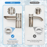 Brushed Nickel Bathroom Sink Faucets Single Hole Single Handle Stainless Steel Bathroom Faucet RV Faucet Deck Mount 1 Hole or 3 Holes with Pop-up Drains