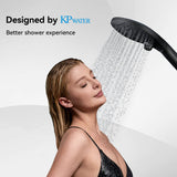 KPW Handheld Shower Head with 59" Hose Matte Black Detachable Shower Head Adjustable Bracket High Pressure Handheld Shower Head RV Shower Head