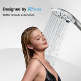 KPW Handheld Shower Head with 59" Hose Brushed Nickel Detachable Shower Head Adjustable Bracket High Pressure Handheld Shower Head RV Shower Head