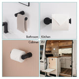 KPW Toilet Paper Holder, Wall Mounted Toilet Roll Holder for Bathroom, Washroom and RV, Matte Black Paper Towel Holder 2 Pack